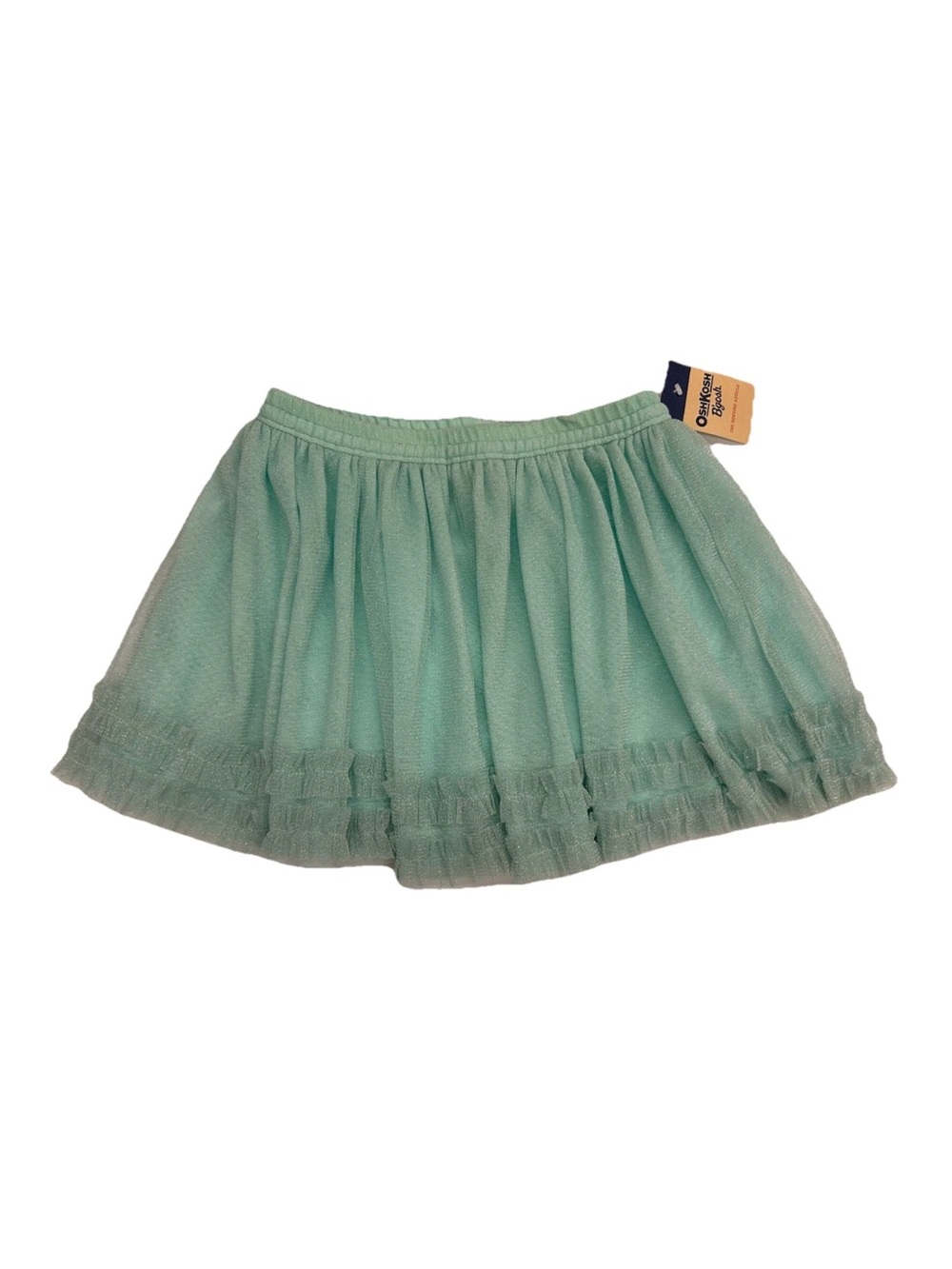 Oshkosh Tulle Ruffle Skirt Girl 6X Mint Green Twirl Lined Fairy Cottage